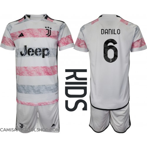 Camisa de time de futebol Juventus Danilo Luiz #6 Replicas 2º Equipamento Infantil 2023-24 Manga Curta (+ Calças curtas)